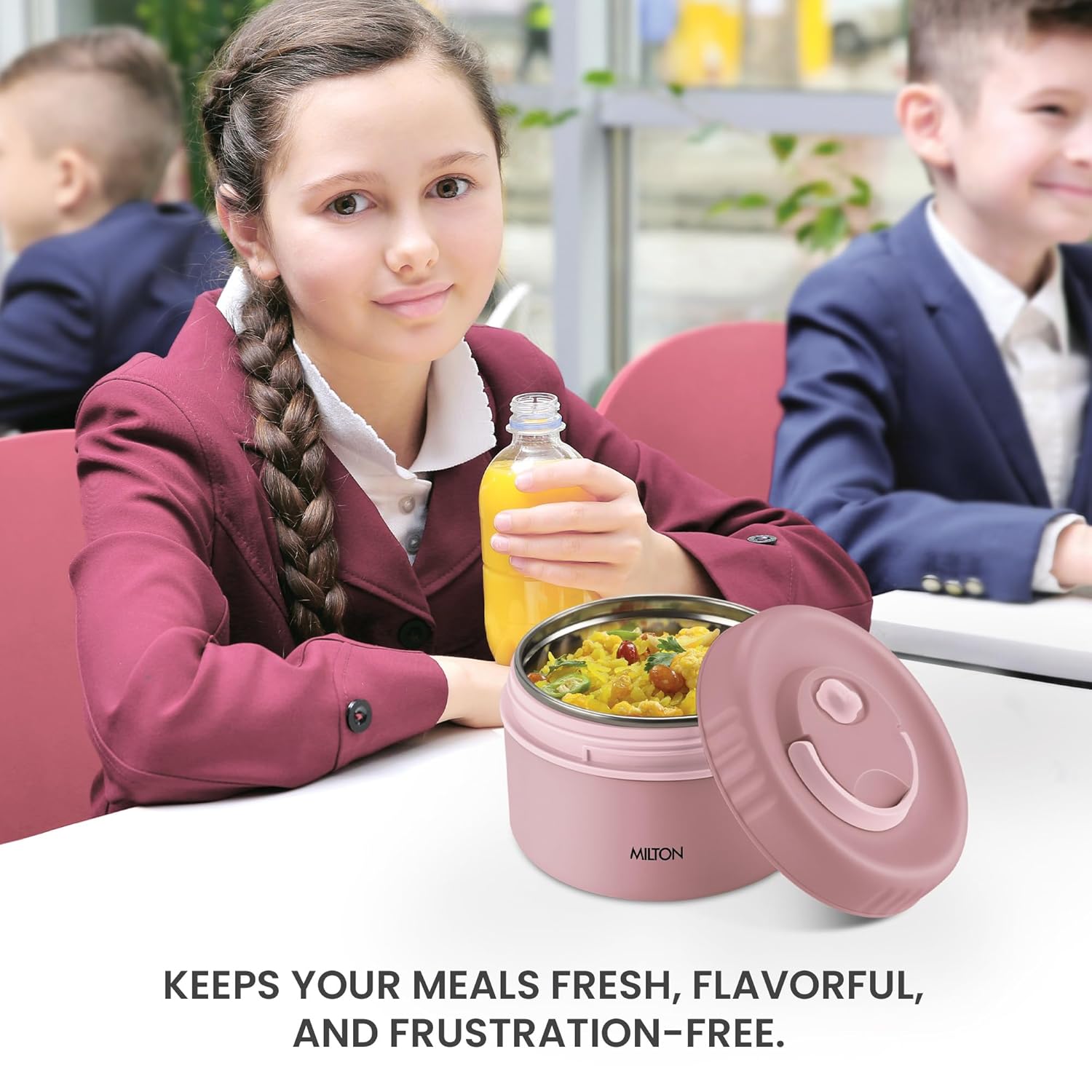 MILTON Snack Box Big I Inner Steel, PU Insulated 510 ml (Pink)