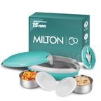 MILTON Swiftron Portable Electric Lunch Box I 2x260 ml Stainless Steel Containers