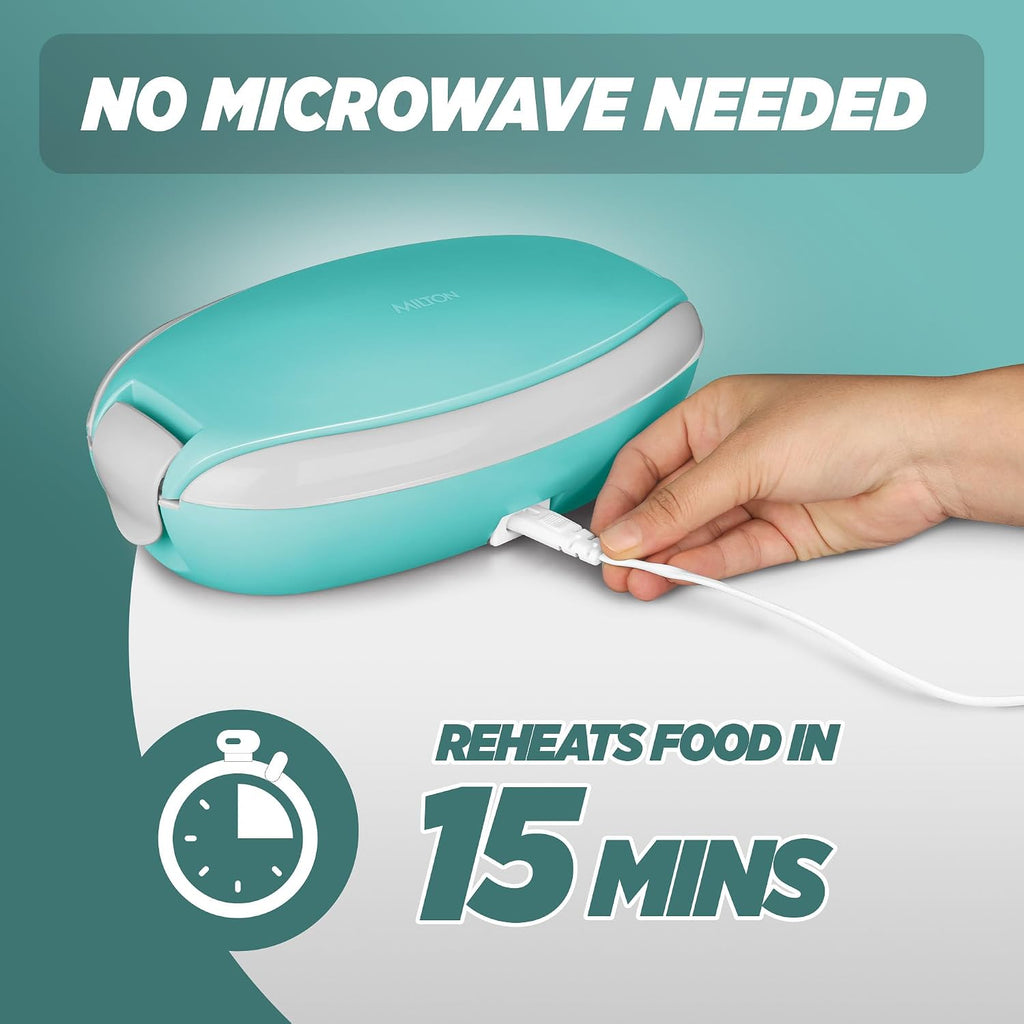 MILTON Swiftron Portable Electric Lunch Box I 2x260 ml Stainless Steel Containers