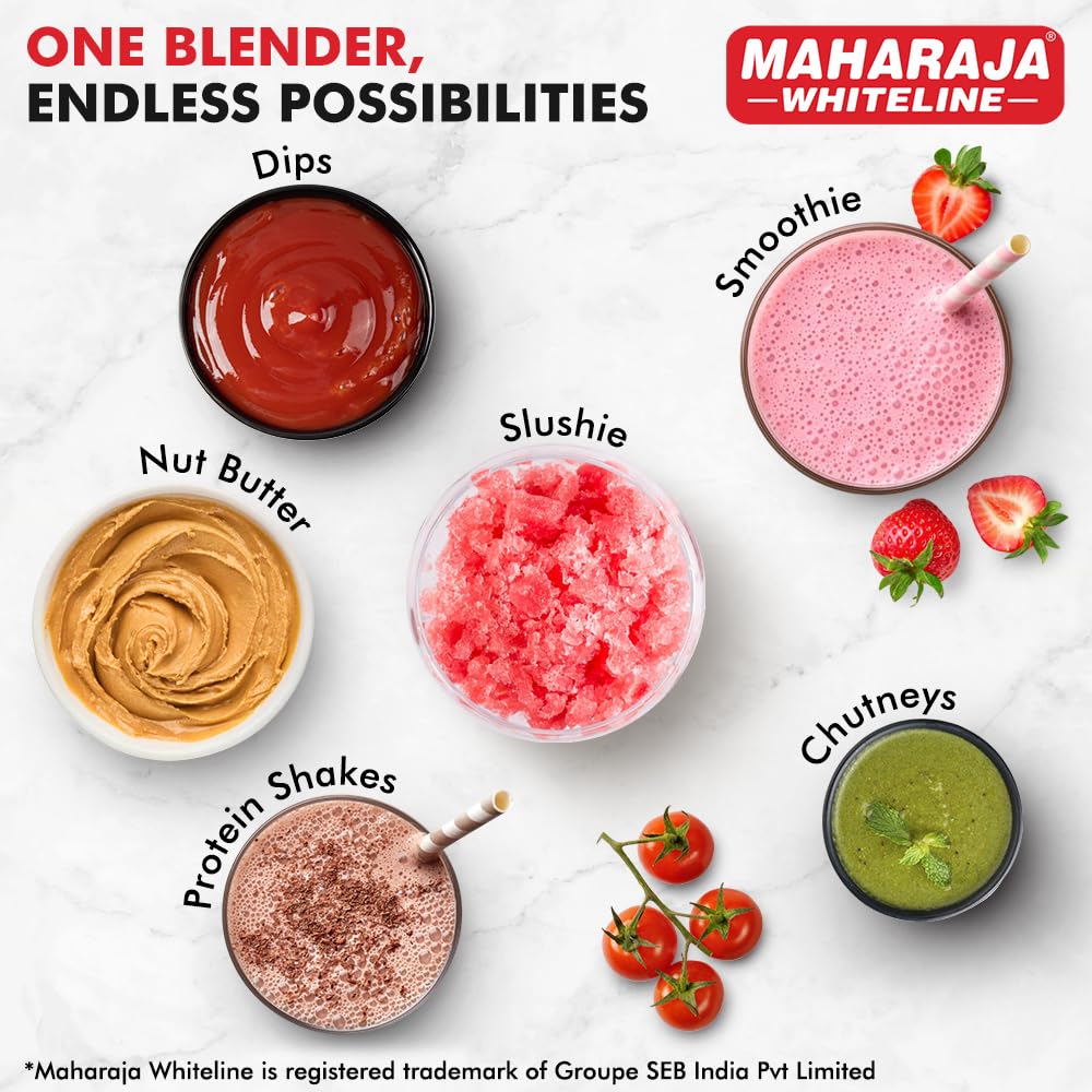 Maharaja Whiteline 400 Watt Easy Twist Nutri Blender Mixer Grinder with 2 Jars