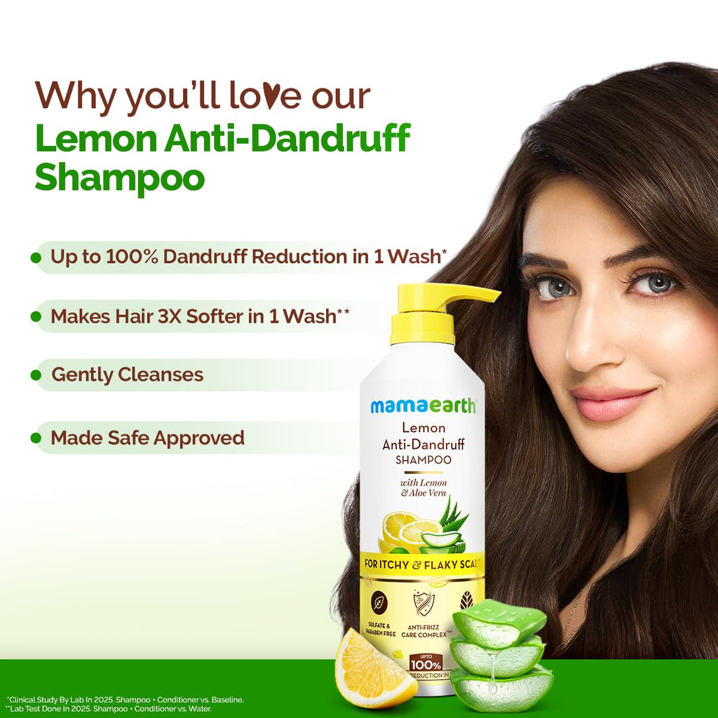 Mamaearth Lemon Anti-Dandruff Shampoo with Lemon 600 ML