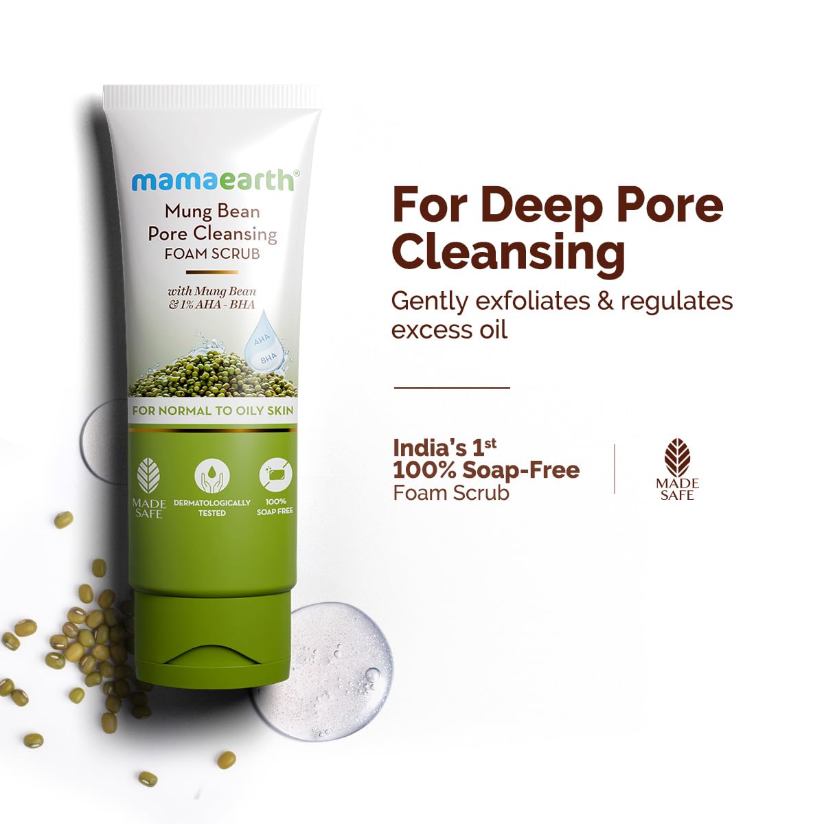 Mamaearth Mung Bean Pore Cleansing Face Scrub 100g