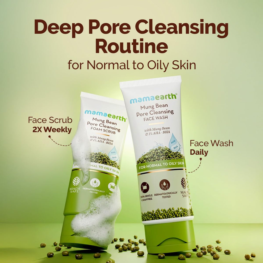Mamaearth Mung Bean Pore Cleansing Face Scrub 100g
