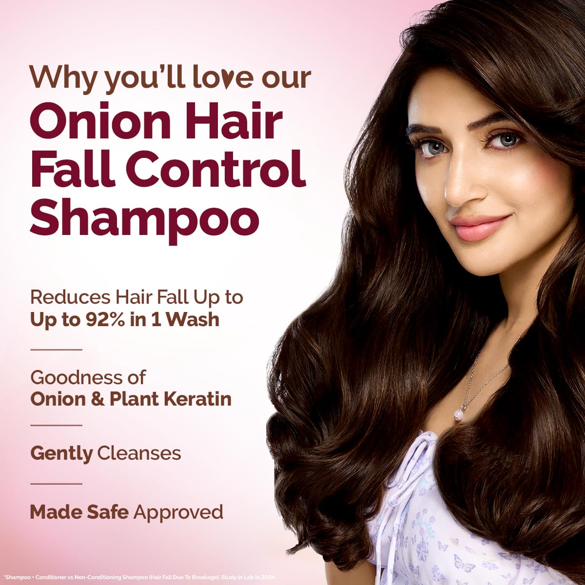 Mamaearth Onion Shampoo for Hair Growth and Hair Fall Control with Onion 600 ml