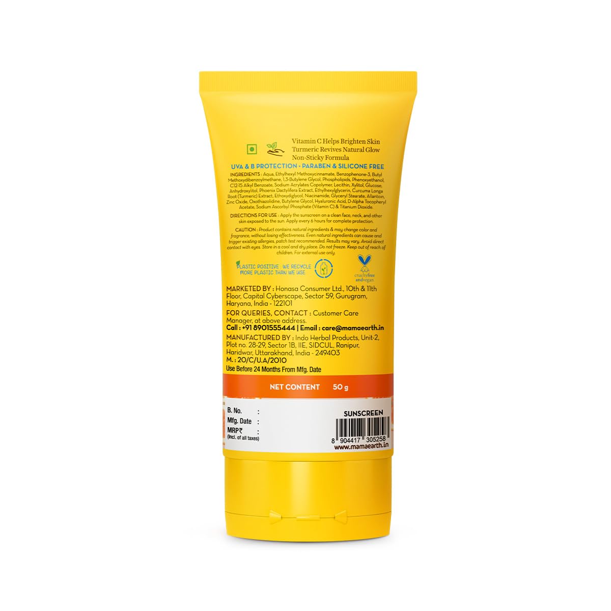 Mamaearth Vitamin C Daily Glow Sunscreen with Vitamin C & Turmeric 50g