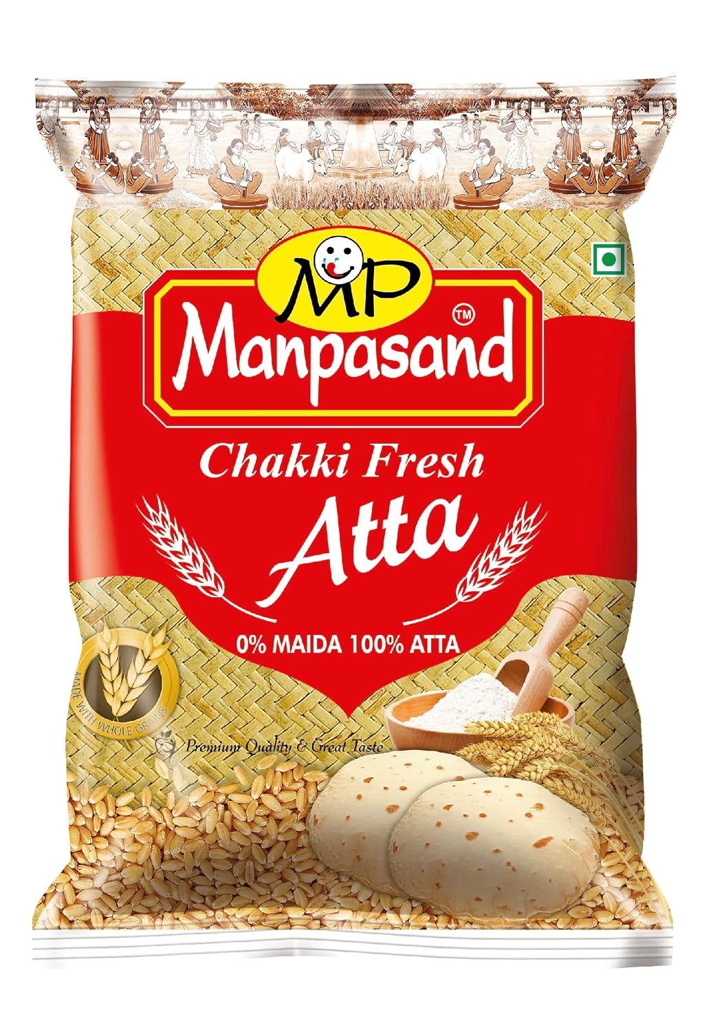 Manpasand Chakki Fresh Atta | Whole Wheat Flour | 1kg