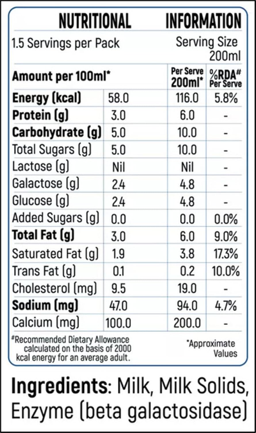 Milky mist Lactose free milk, 250 ml