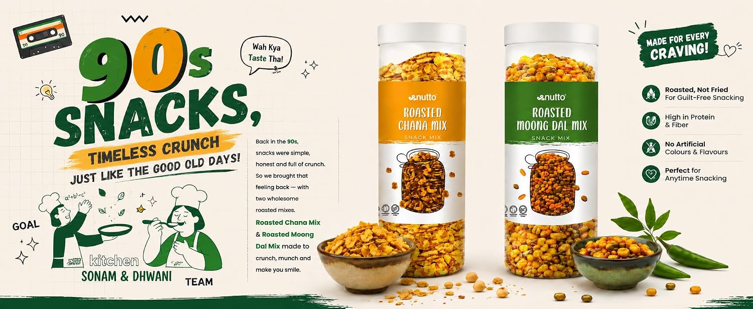 Milletto & Nutto Roasted Moong Dal Snack Mix 130g