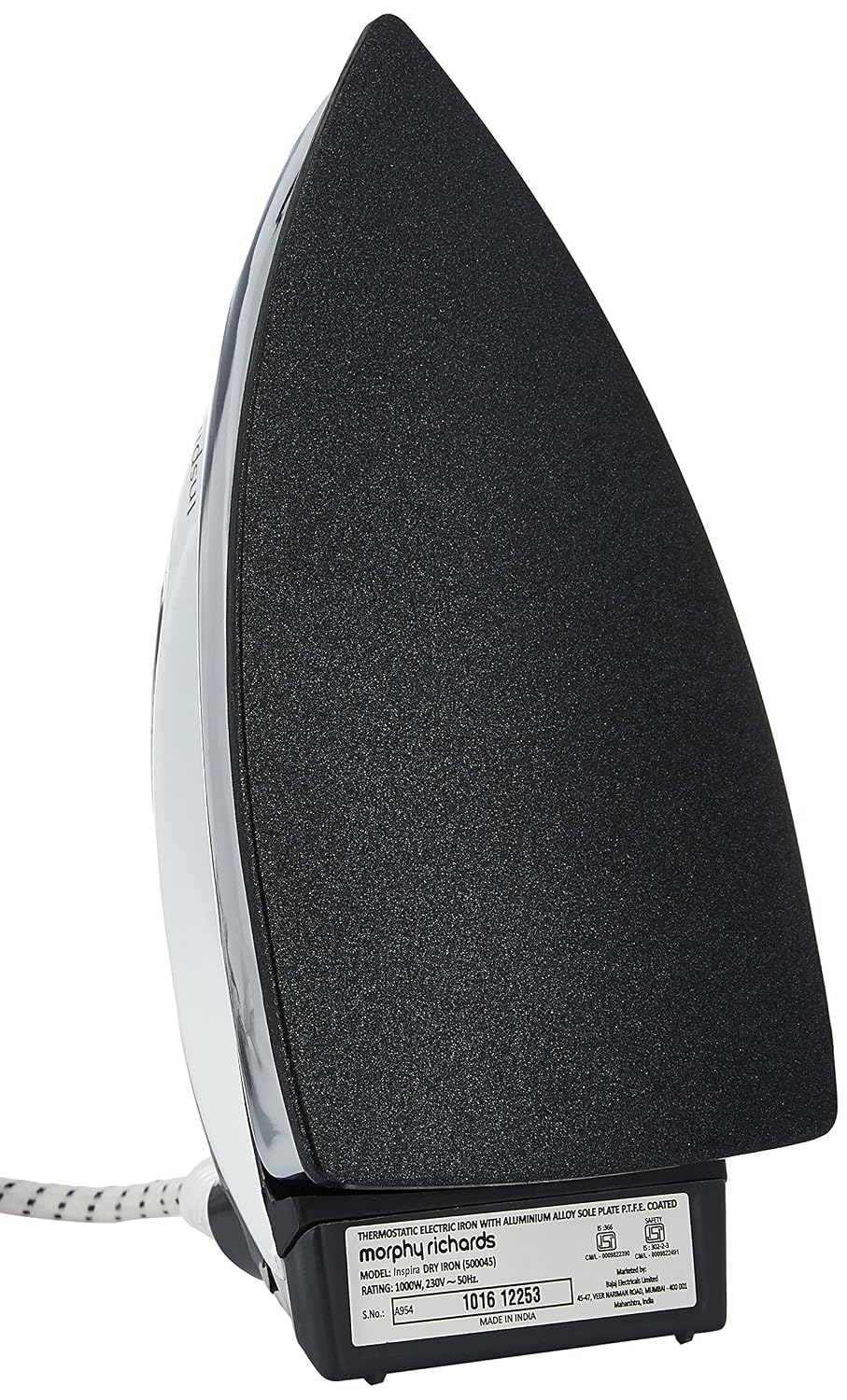 Morphy Richards Inspira 1000-Watt Dry Iron (White and Black)