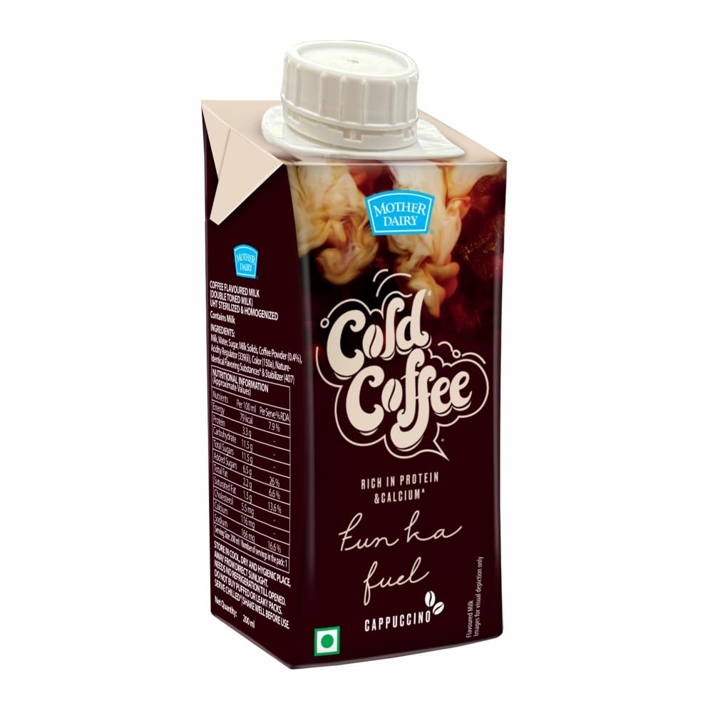 Mother Dairy Ready to Drink Cappuccino Coffee, 200 ml