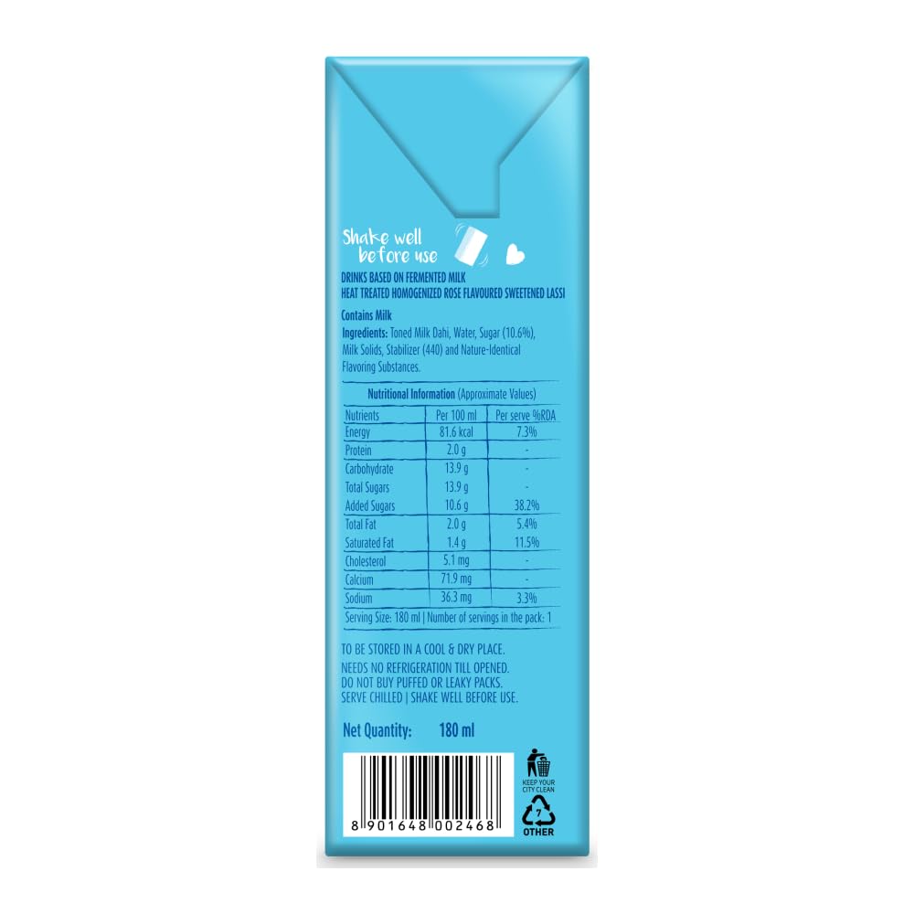 Mother Dairy Sweet Lassi Tetra Pack, 180 ml