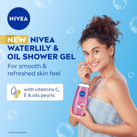 NIVEA Waterlily & Oil 250ml Body Wash| Shower Gel with Care Oil Pearls| Refreshing Scent of Waterlily Flower|Clean, Healthy & Moisturized Skin