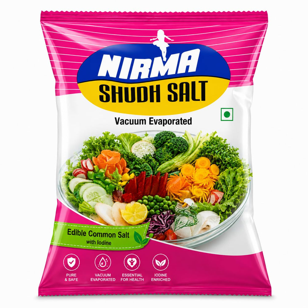 Nirma Shudh Salt 2 KG | Vacuum Evaporated Iodized | Fine Free-Flowing Edible Common Salt | Hygienically Packed | Ideal for Everyday Cooking