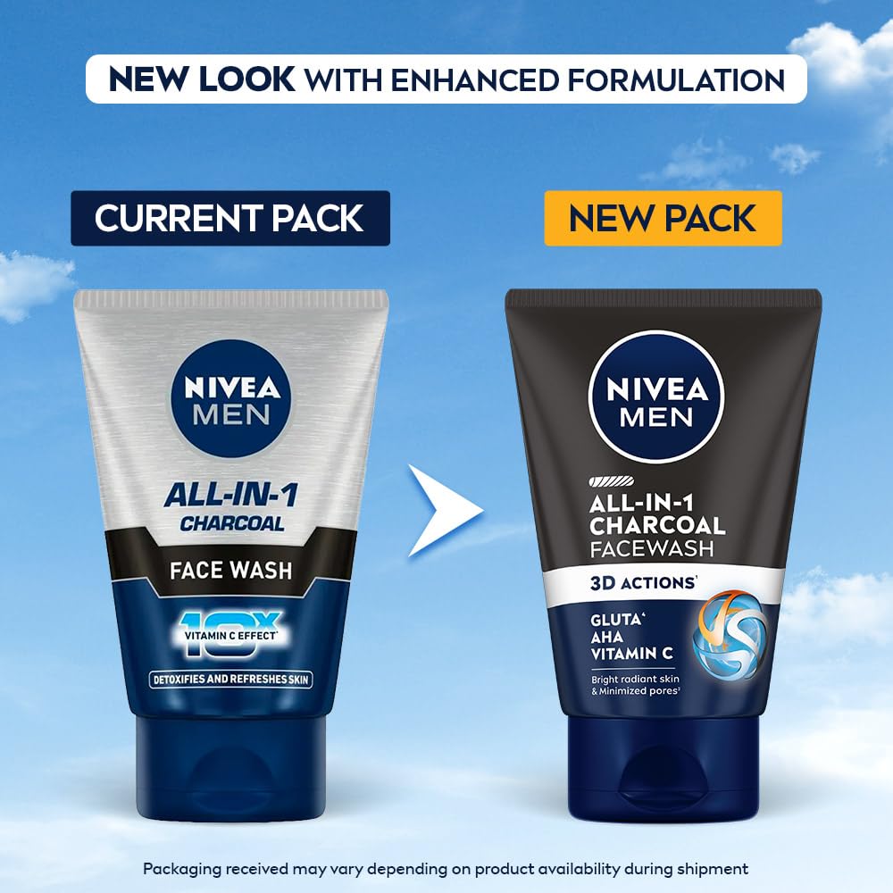NIVEA MEN All in 1 Charcoal Face Wash 100 g