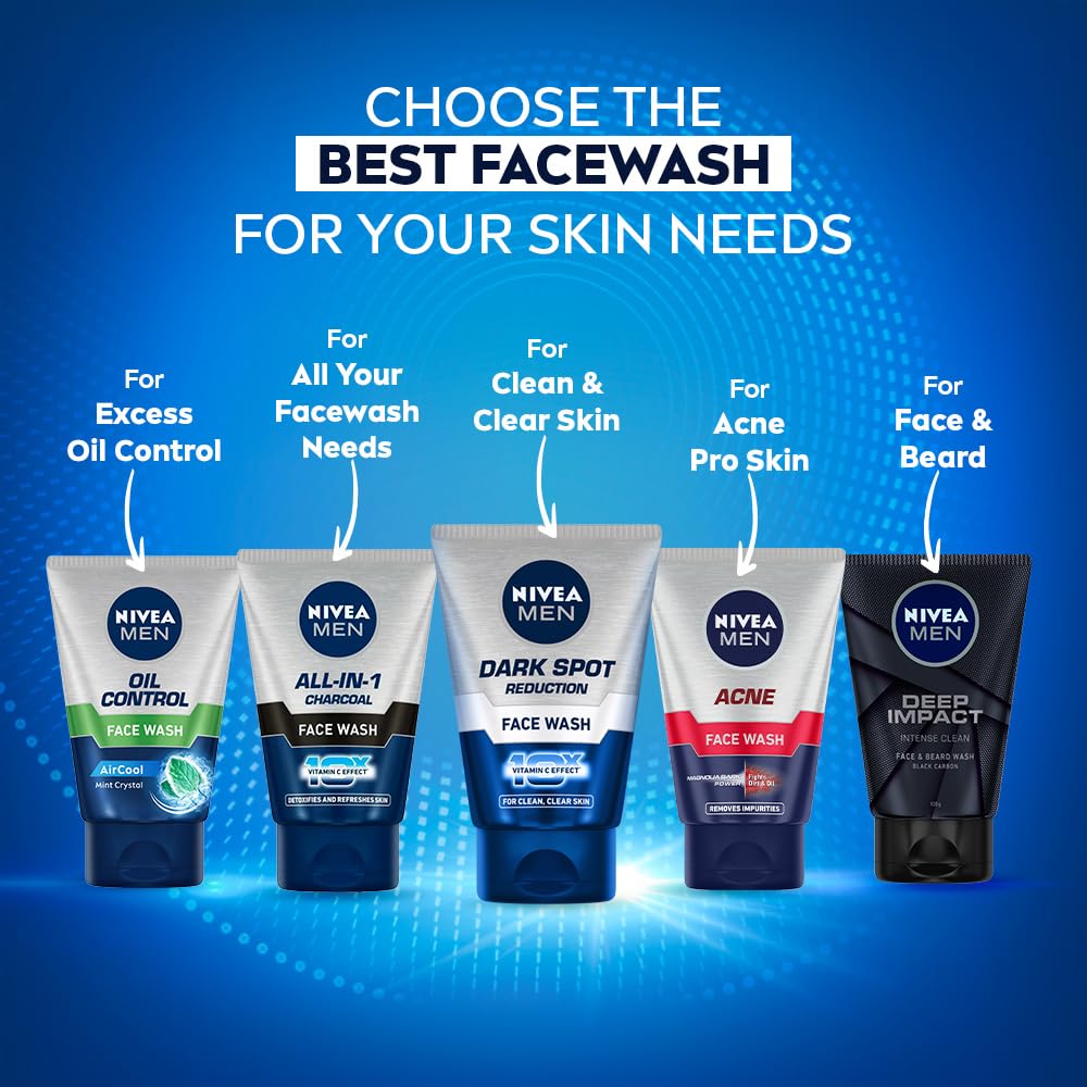 NIVEA MEN All in 1 Charcoal Face Wash 100 g