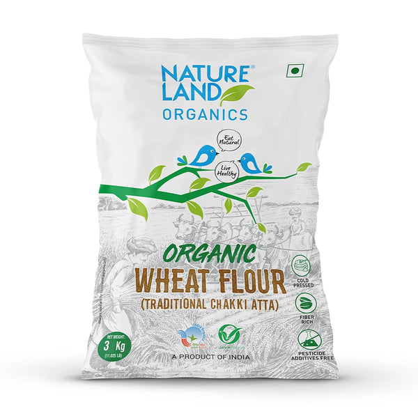 Natureland Organics Organic Chakki Atta 3 Kg