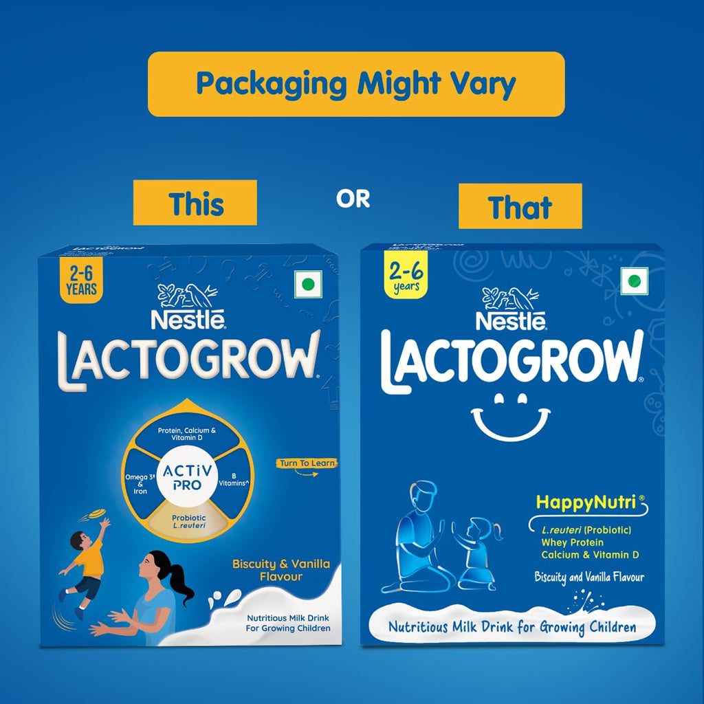 Nestle LACTOGROW Nutritious Milk Drink Powder, Biscuity vanilla Flavor 400g
