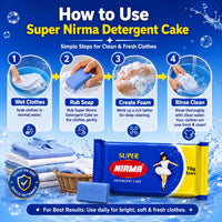 Nirma Super Detergent Cake Soap Bar 250 gm (Pack of 4)