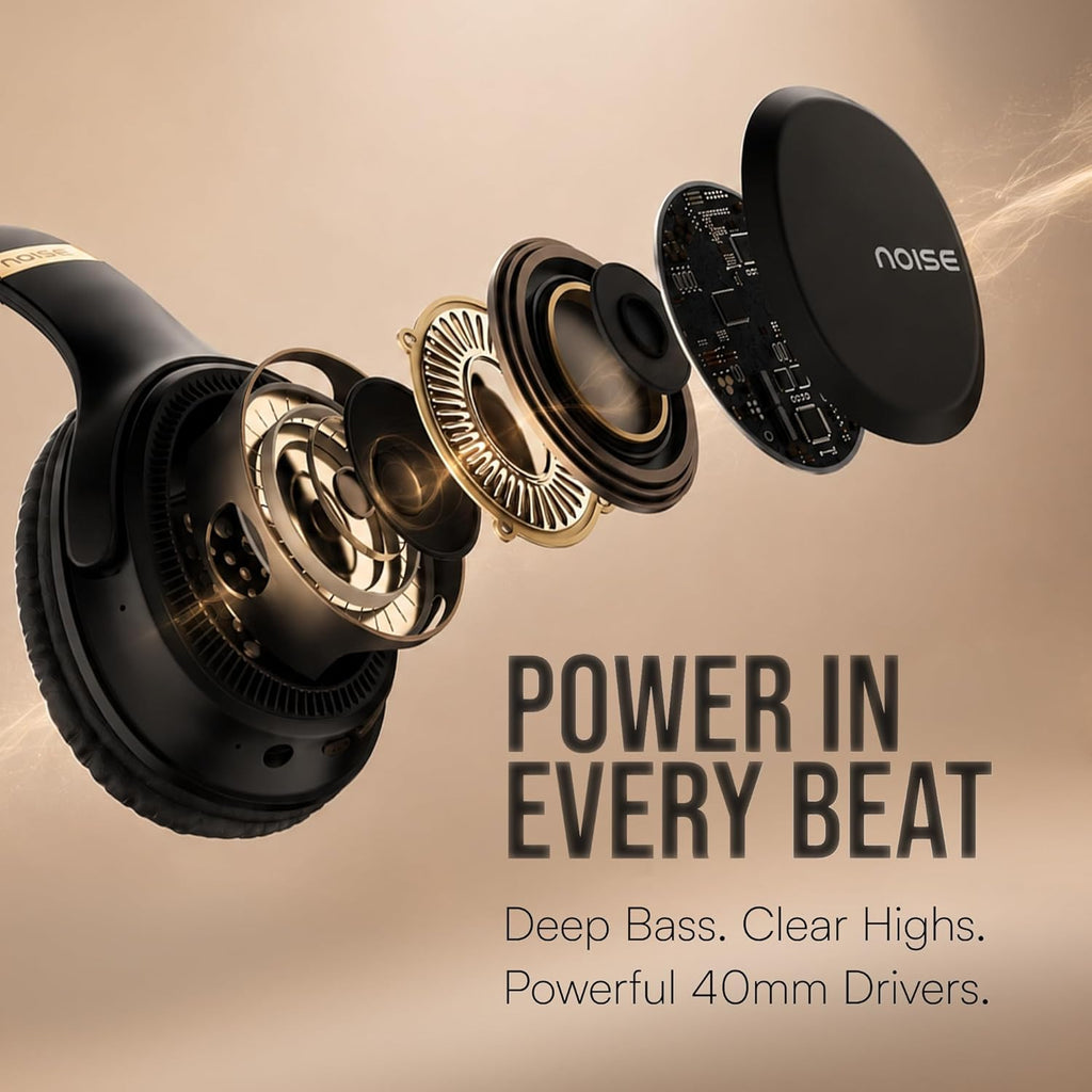Noise Airwave Max 3 Bluetooth On Ear Headphones with 70H Playtime, 40mm Driver, Low Latency(up to 45ms),Dual Pairing, BT v5.3 (Carbon Black)