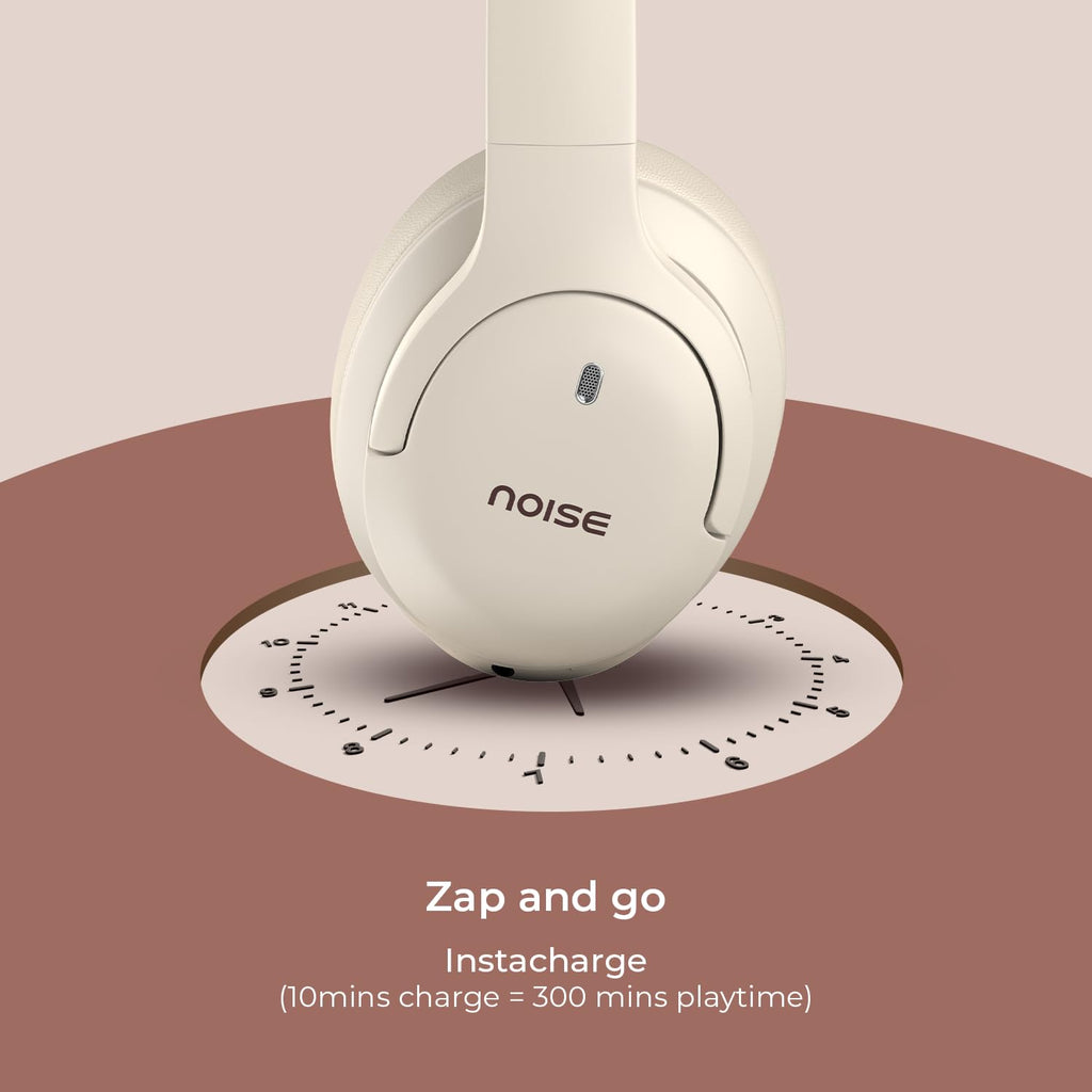 Noise Airwave Max 4 Wireless Over Ear Headphones with 70H Playtime, ENC, 40mm Driver, Low Latency(up to 40ms), Dual Pairing, BT v5.4 (Calm Beige) (AUD-HDPHN-4-BEIGE)