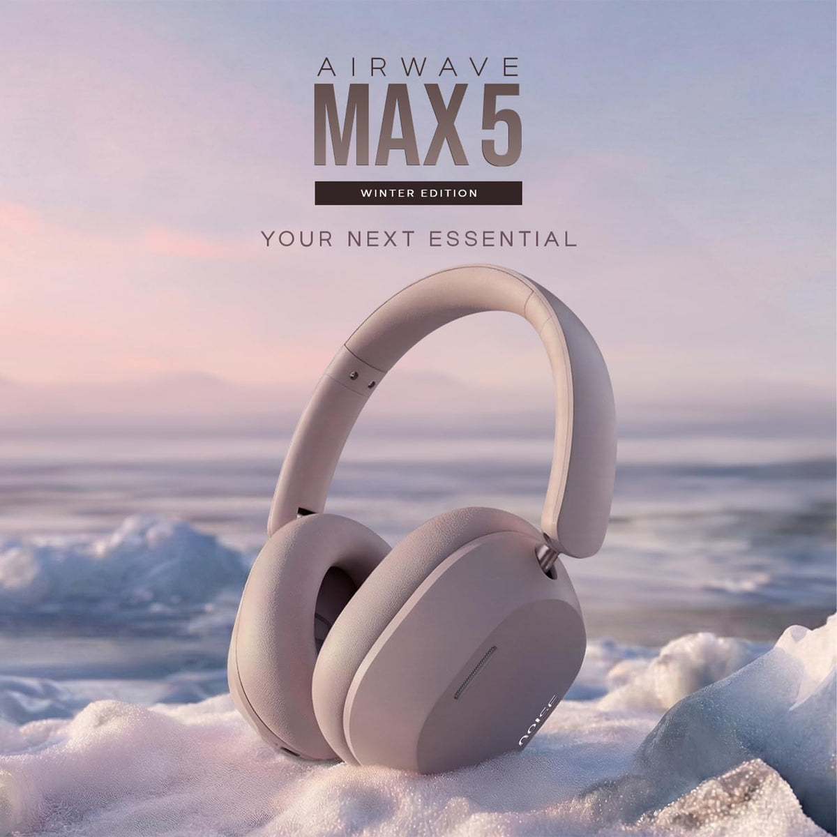 Noise Airwave Max 5 Wireless Over-Ear Headphones with Adaptive Hybrid ANC (up to 50dB), HFA Tech, 80H Playtime, Dual Pairing(Mauve Haze)