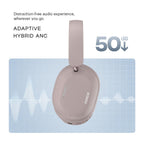 Noise Airwave Max 5 Wireless Over-Ear Headphones with Adaptive Hybrid ANC (up to 50dB), HFA Tech, 80H Playtime, Dual Pairing(Mauve Haze)