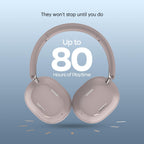 Noise Airwave Max 5 Wireless Over-Ear Headphones with Adaptive Hybrid ANC (up to 50dB), HFA Tech, 80H Playtime, Dual Pairing(Mauve Haze)