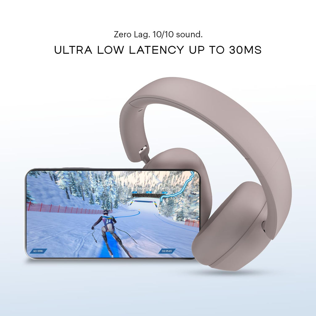 Noise Airwave Max 5 Wireless Over-Ear Headphones with Adaptive Hybrid ANC (up to 50dB), HFA Tech, 80H Playtime, Dual Pairing(Mauve Haze)
