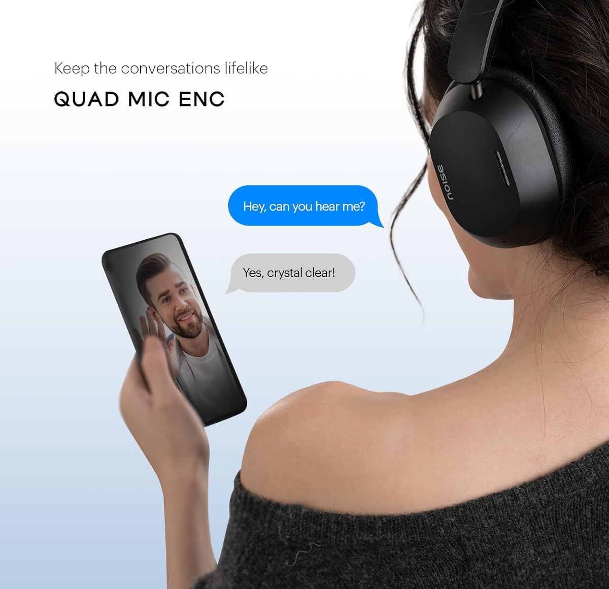 Noise Airwave Max 5 Wireless Over-Ear Headphones with Adaptive Hybrid ANC (up to 50dB), HFA Tech, 80H Playtime, Dual Pairing(Mauve Haze)