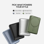 Noise MagSafe Wireless 10000mAh Built-in Stand Fast Charging Power Bank: 15W Wireless & 22W Wired Type-C Output, iPhone 12 & Above, Android (Qi-Enabled), Free Magnetic Ring, 1-Year Warranty (Silver)