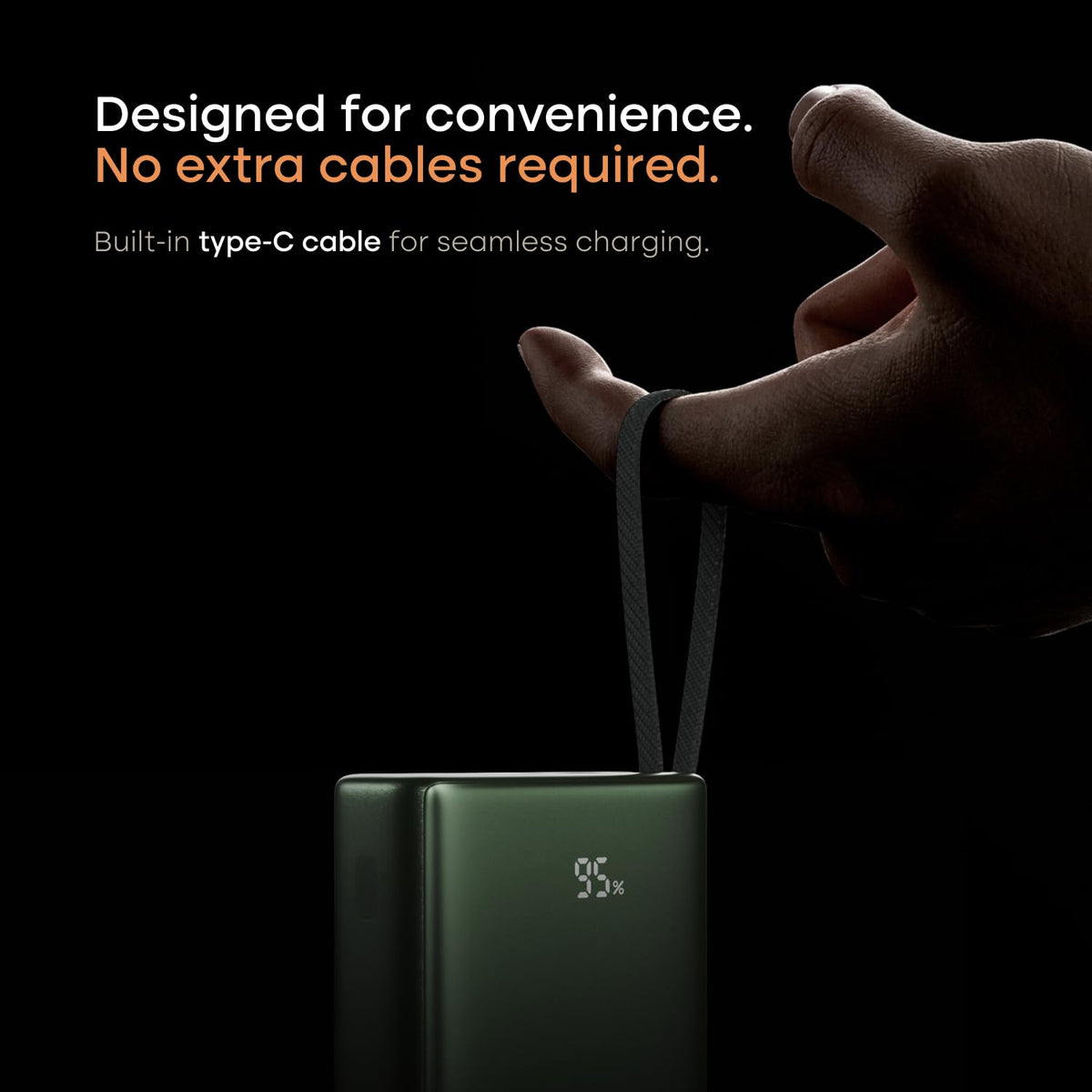 Noise Newly Launched India's 1st Power Bank 20000mAh 45W Ultra Fast Charging: Built-in Type-C Cable, Digital Battery%, Advanced Safety, Metallic Finish, Triple Output, BIS Certified (Silver)
