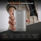 Noise Power Bank 20000mAh 45W Ultra Fast Charging: Built-in Type-C Cable, Digital Battery%, Advanced Safety Protection, Metallic Finish, Triple Device Charging, PD 3.0, BIS Certified (Green)