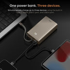 Noise Newly Launched India's 1st Power Bank 20000mAh 45W Ultra Fast Charging: Built-in Type-C Cable, Digital Battery%, Advanced Safety, Metallic Finish, Triple Output, BIS Certified (Silver)