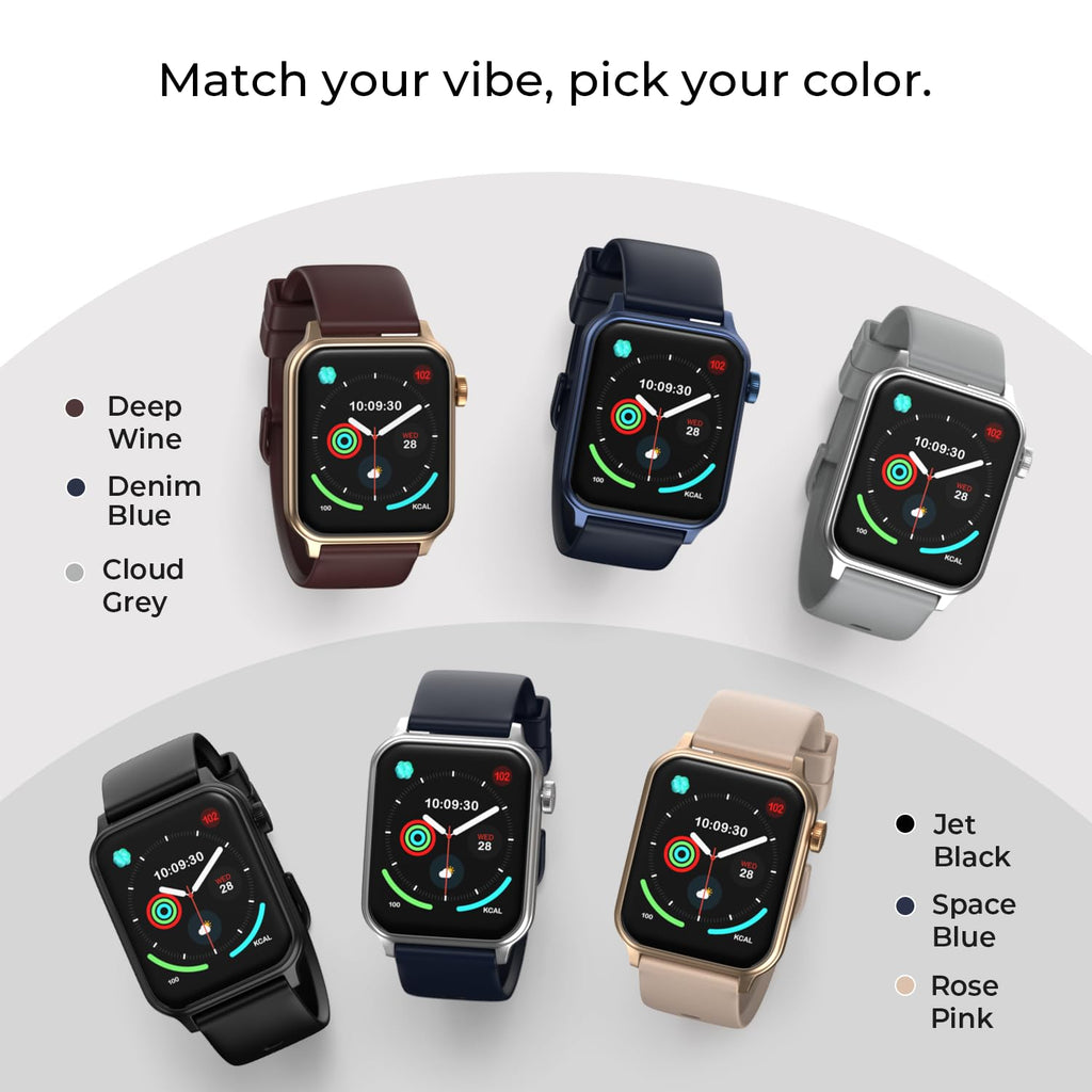 Noise Pulse Hyper Smart Watch with 21 Days Battery, 1.85" Display, AI Watch Faces, 100+ Sports Modes, Health Suite, SpO2 & Heart Rate Monitor, 1ATM Water Resistant(Deep Wine)
