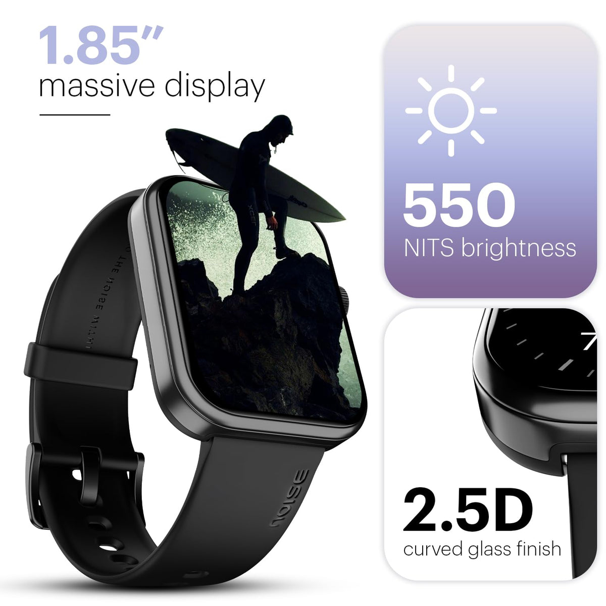 Noise Pulse 2 Max 1.85" Display, Bluetooth Calling Smart Watch, 10 Days Battery, IP68 Waterproof Model Number NSW-203,100 Sports Modes, Smartwatch for Men and Women (Jade Green)