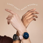 Noise Twist Go Smart Watch 1.39" Display, TruSyncᵀᴹ BT Calling, Glossy Metal Finish, 150+ Watch Faces, IP68, Sleep Tracking, 100+ Sports Modes, Smart Watch for Men and Women (Silver Blue)