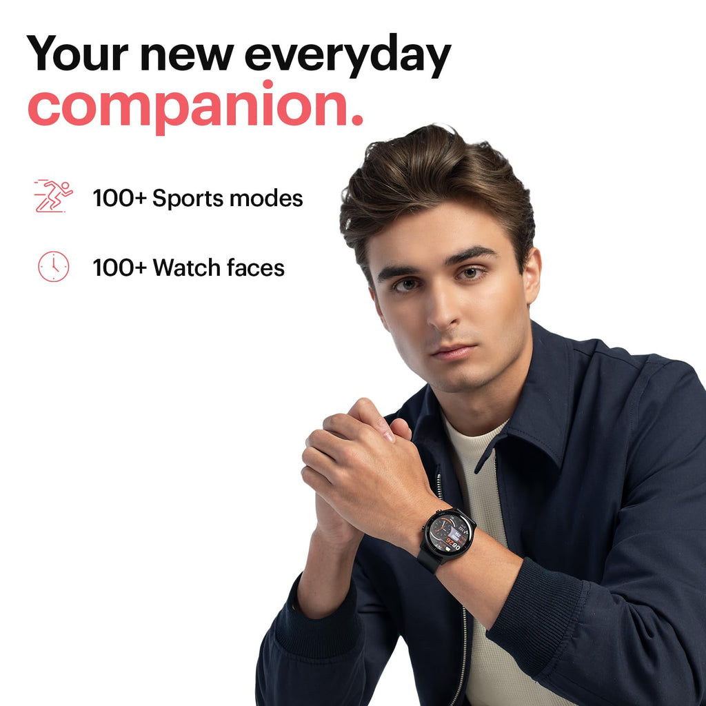 Noise Twist Round dial smart Watch with Bluetooth Calling, 1.38" TFT Display, up-to 7 Days Battery, 100+ Watch Faces, IP68, Heart Rate Monitor, Sleep Tracking (Silver Grey)