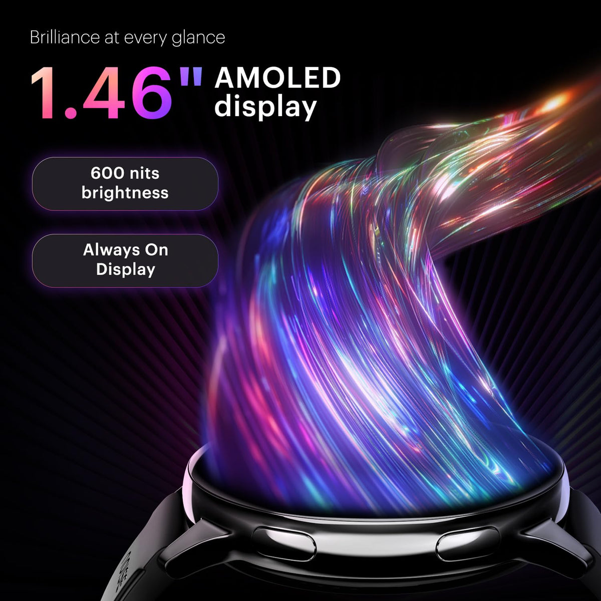 Noise Vortex Plus 1.46” AMOLED Display, AoD, BT Calling, Sleek Metal Finish, 7 Days Battery Life, All New OS with 100+ Watch Faces & Health Suite (Silver Link)