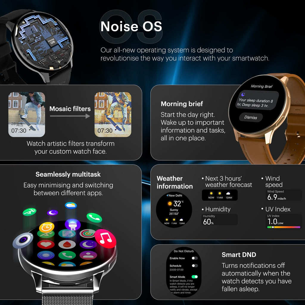 Noise Vortex Plus 1.46” AMOLED Display, AoD, BT Calling, Sleek Metal Finish, 7 Days Battery Life, All New OS with 100+ Watch Faces & Health Suite (Silver Link)