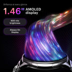 Noise Vortex Plus 1.46” AMOLED Display, AoD, BT Calling, Sleek Metal Finish, 7 Days Battery Life, All New OS with 100+ Watch Faces & Health Suite (Metal Black)