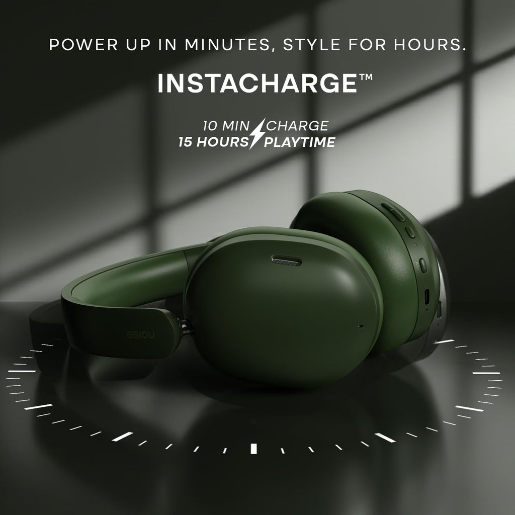 Noise Newly Launched Airwave Max XR Wireless Over-Ear Headphones with 120H Playtime, ANC, HFA Tech, Spatial Audio, Dual Pairing,BT V6.0(Forest Green)