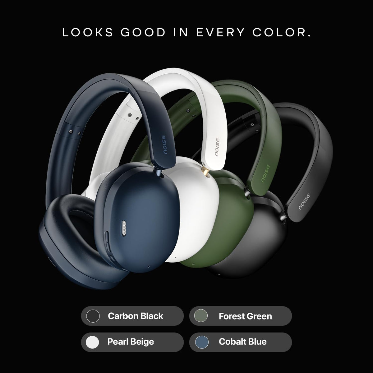 Noise Newly Launched Airwave Max XR Wireless Over-Ear Headphones with 120H Playtime, ANC, HFA Tech, Spatial Audio, Dual Pairing,BT V6.0(Forest Green)