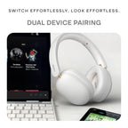 Noise Newly Launched Airwave Max XR Wireless Over-Ear Headphones with 120H Playtime, ANC, HFA Tech, Spatial Audio, Dual Pairing,BT V6.0(Pearl Beige)