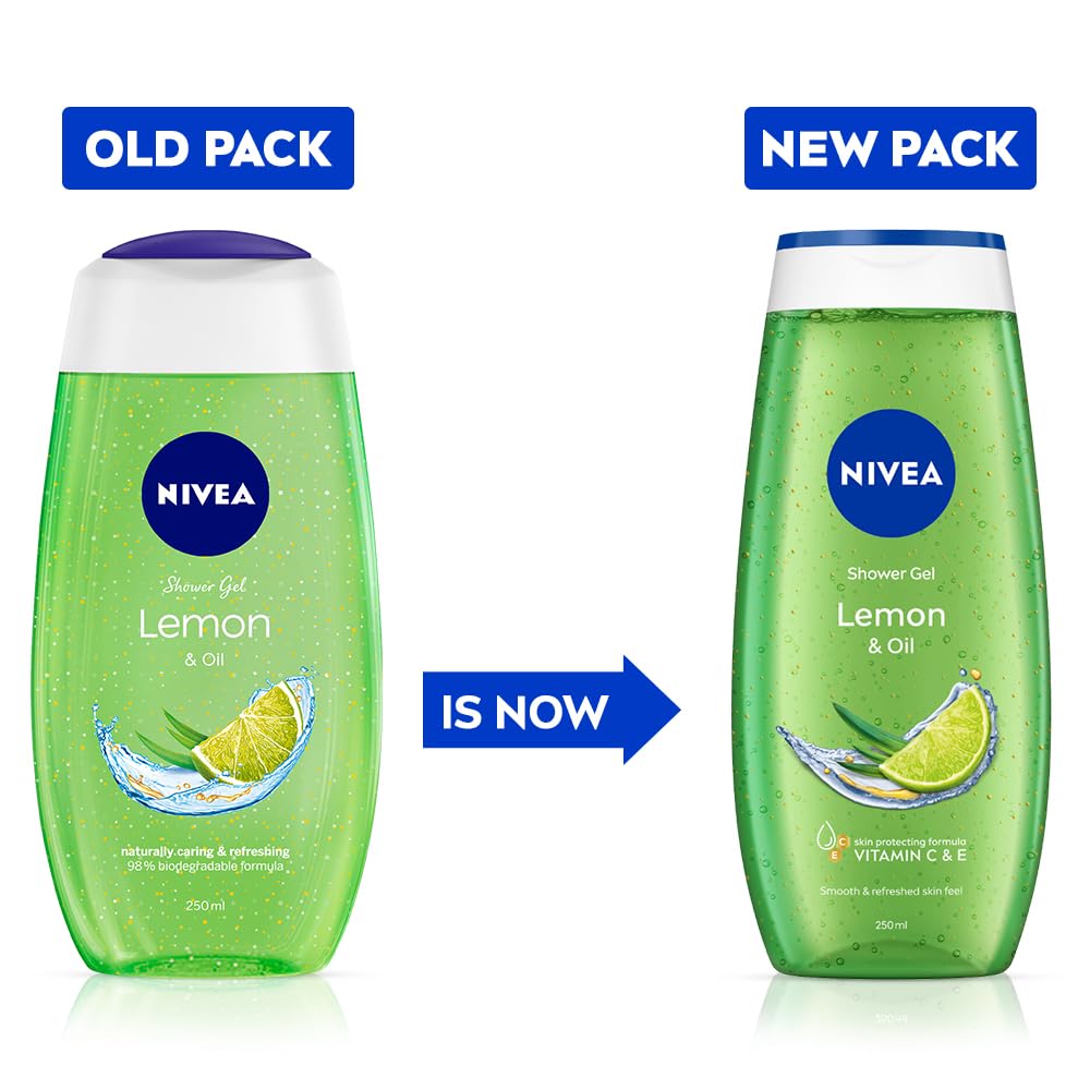 NIVEA Bath Care Lemon and Oil Shower Gel, 250ml