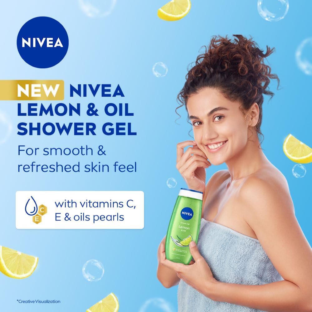 NIVEA Bath Care Lemon and Oil Shower Gel, 250ml