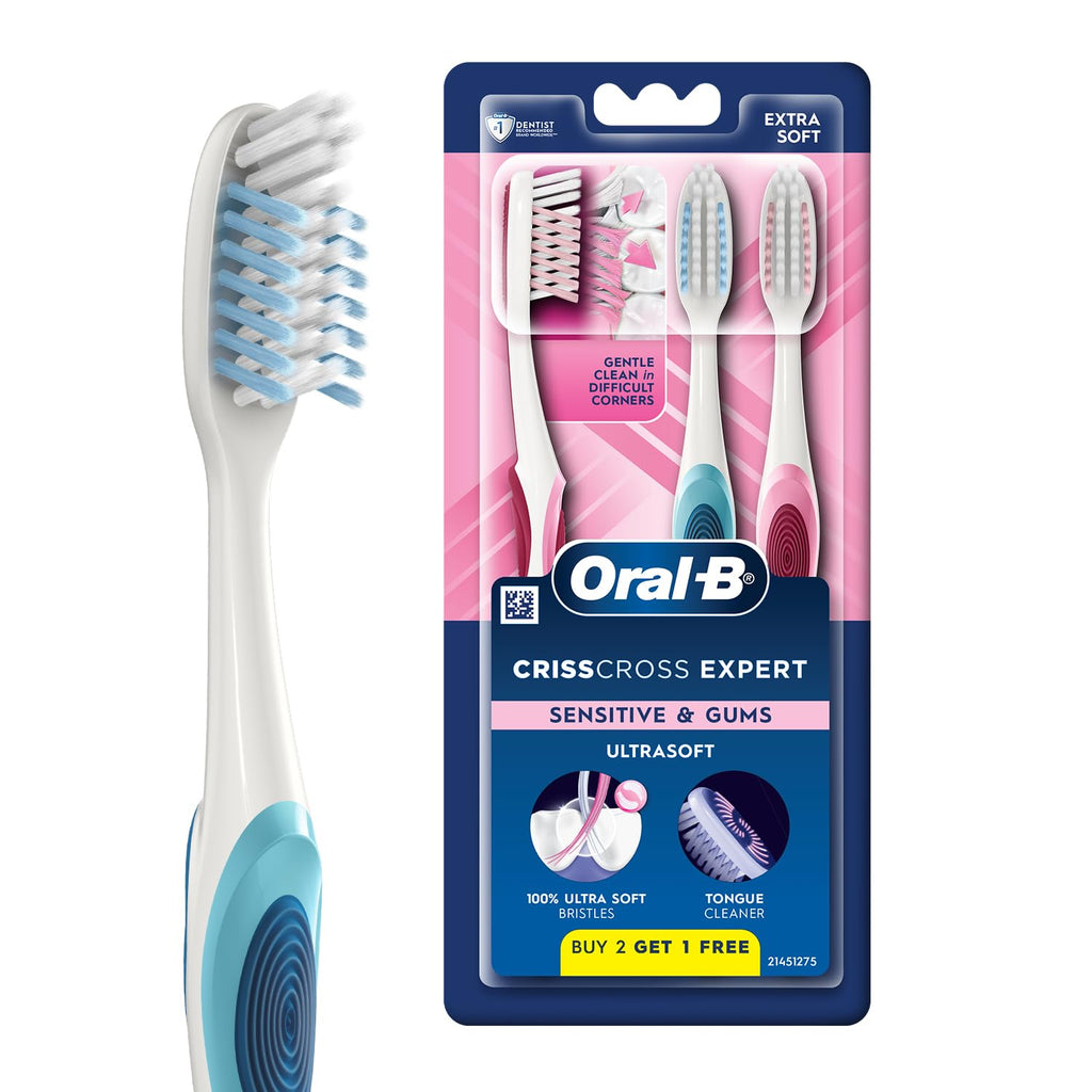 Oral-B Criss Cross Sensitive Ultrathin Soft Manual Toothbrush buy 2 get 1 free