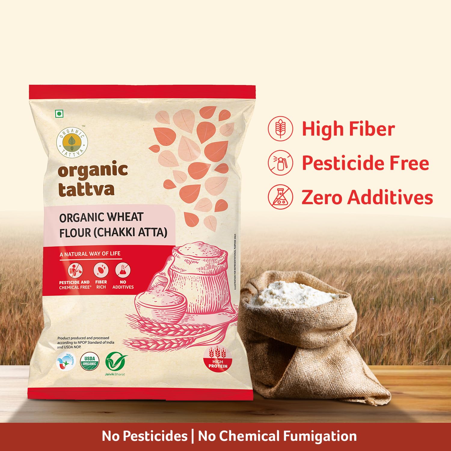 Organic Tattva Whole Wheat Flour 1kg