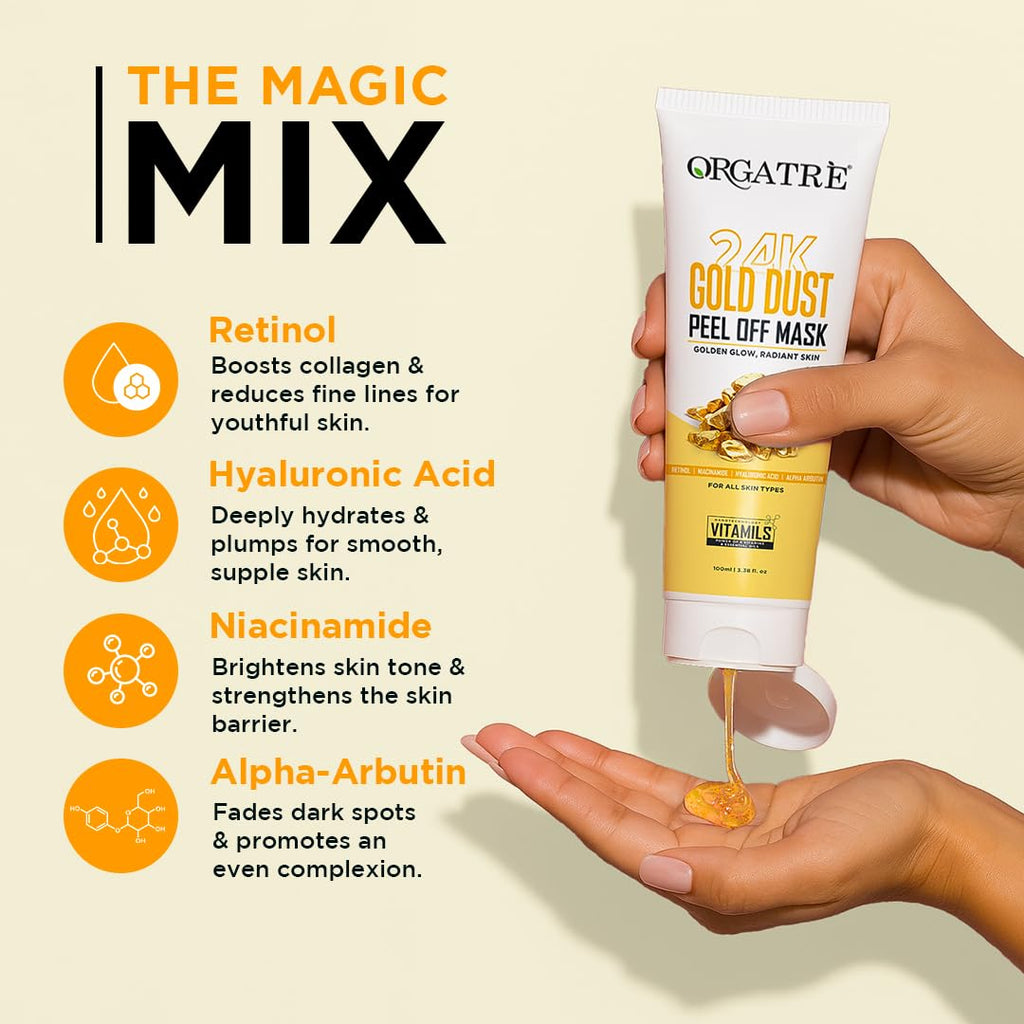 Orgatre 24k Gold Dust Peel Off Mask 100 ml