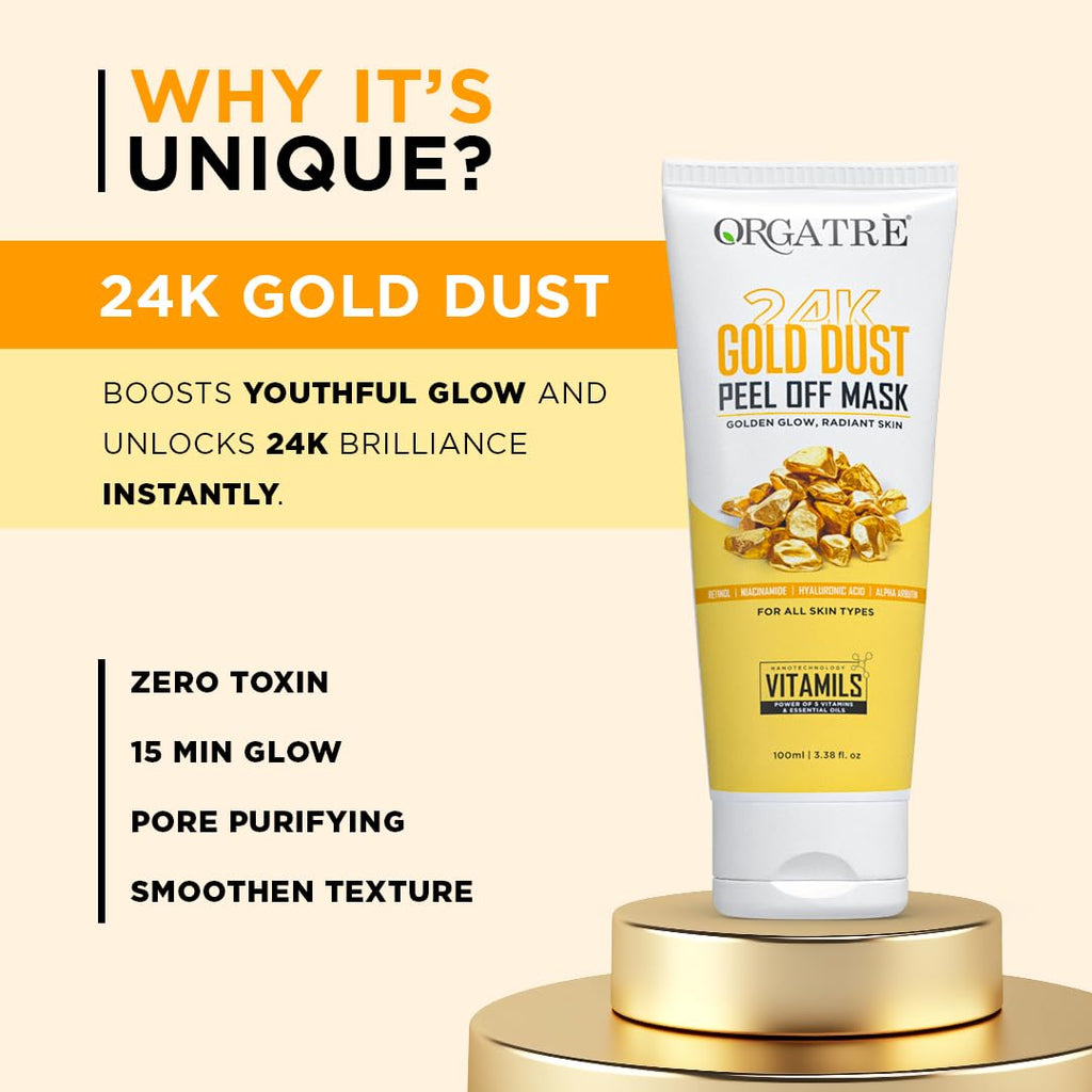 Orgatre 24k Gold Dust Peel Off Mask 100 ml