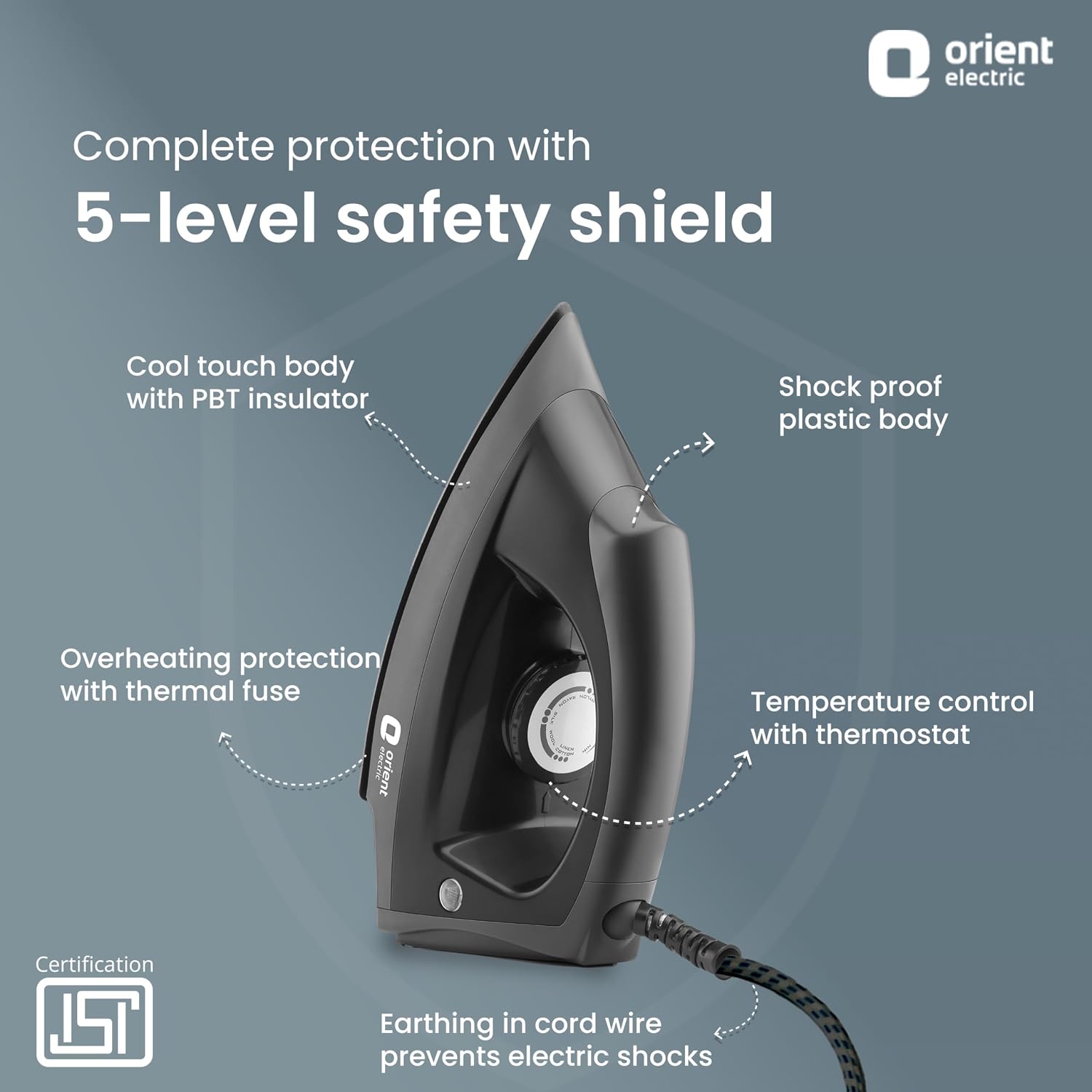 Orient Electric Fabriglide 1000W Electric Dry Iron
